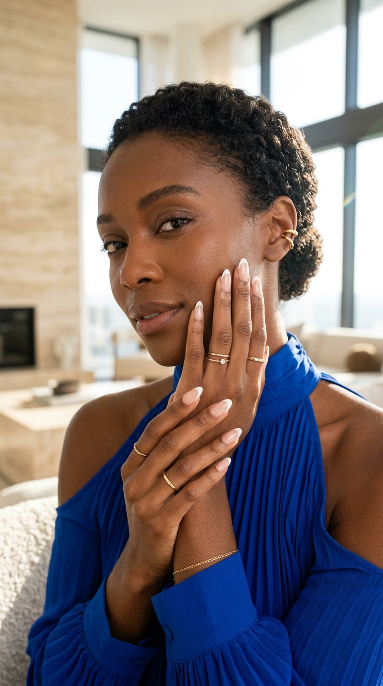 French Tip Nails Black Women