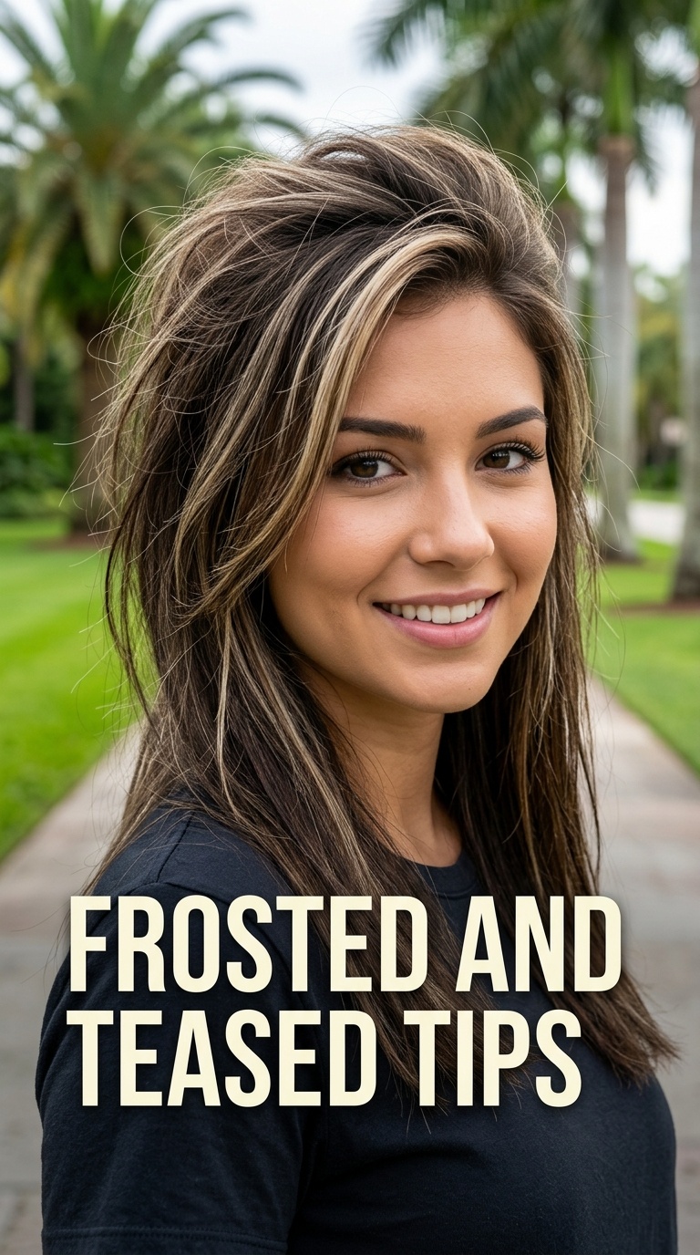 Frosted and Teased Tips