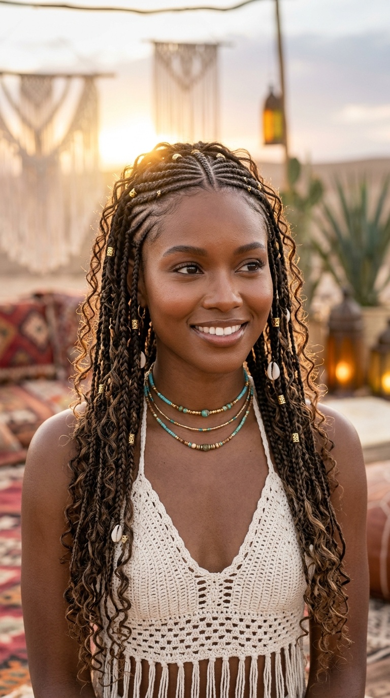 Fulani Boho Braids Style Hair