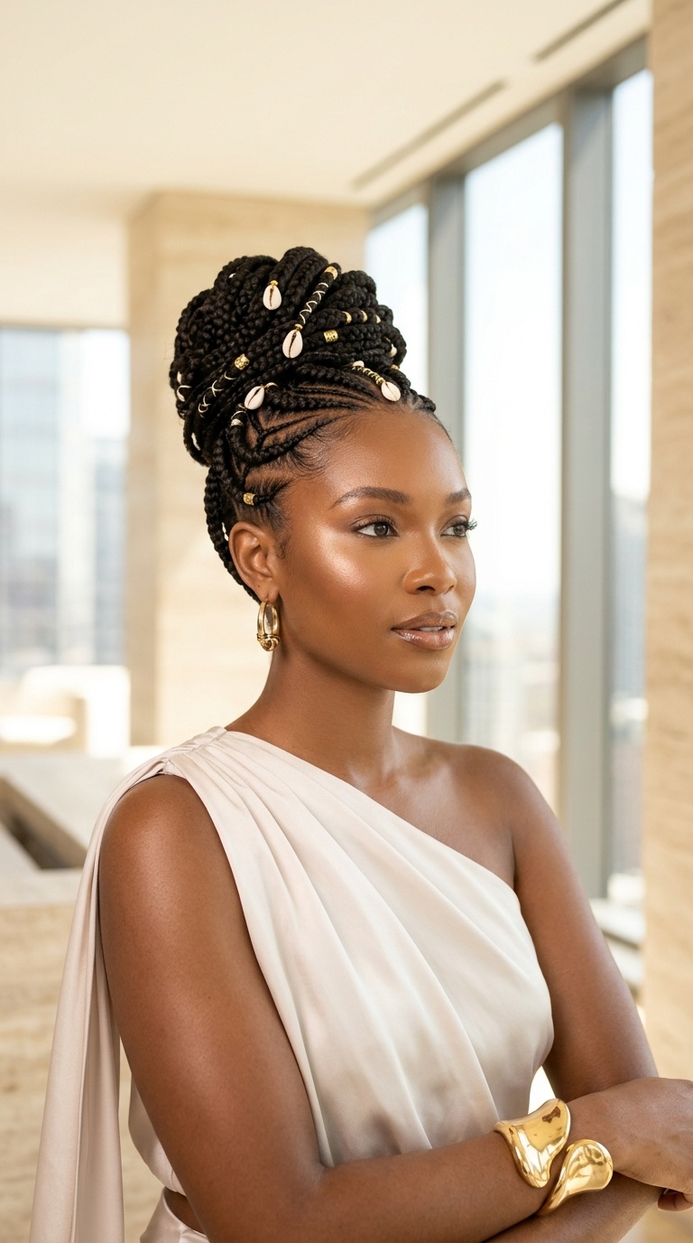 Fulani Braided Updo Hairstyles