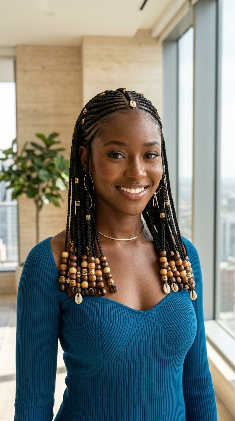 Fulani Braids With Beads