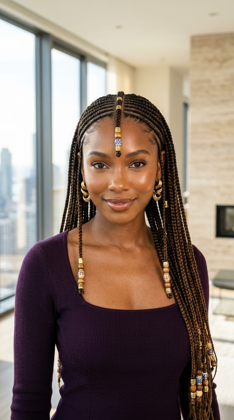 Fulani Braids With Beads
