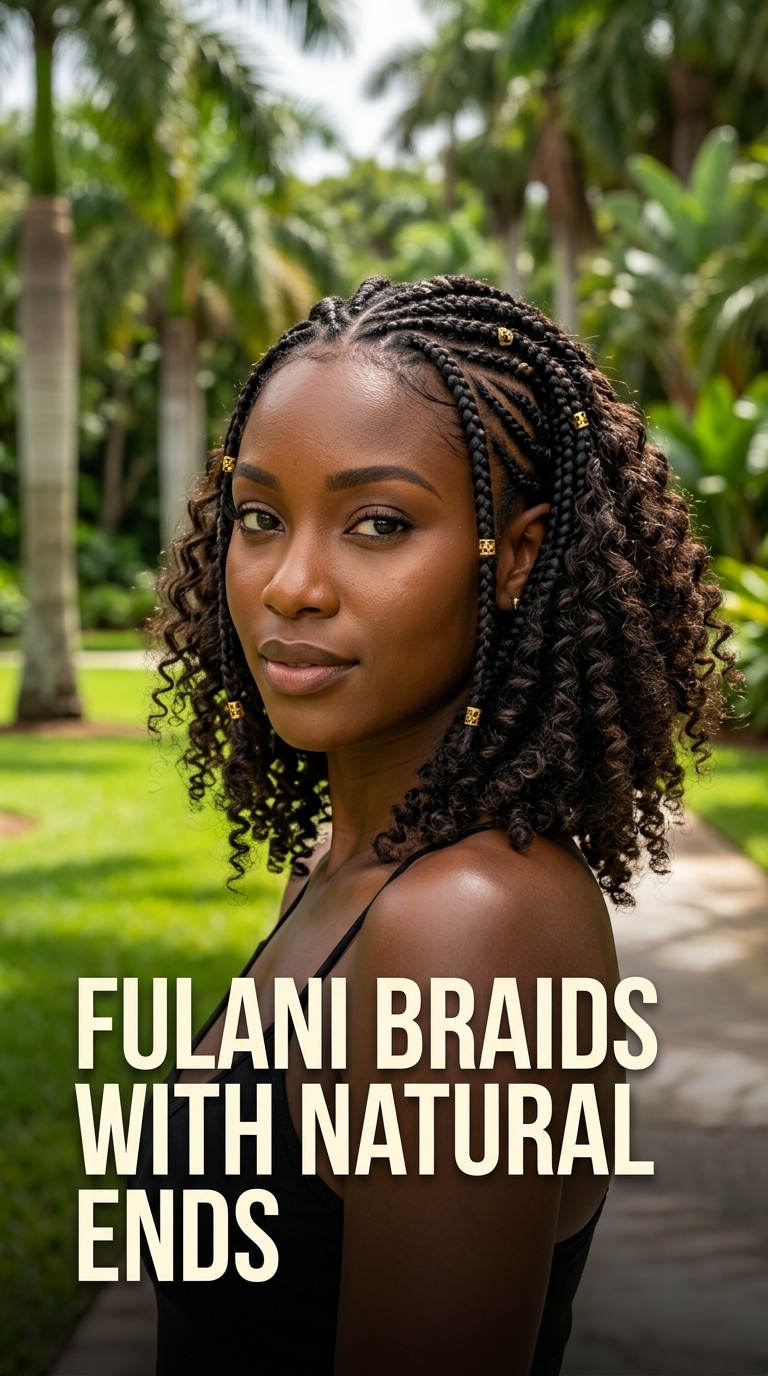 Fulani Braids with Natural Ends