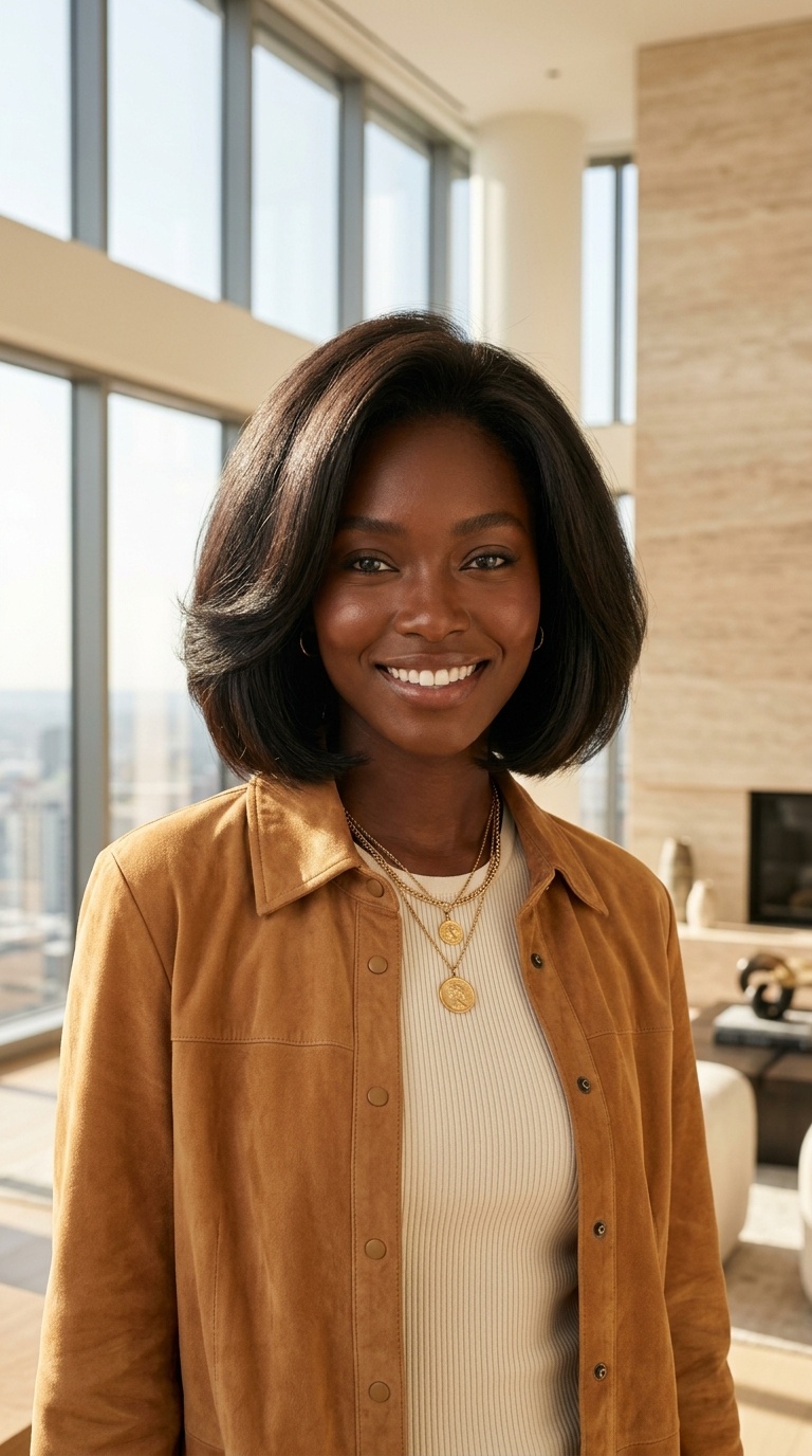 Full Volume Silk Press Bob