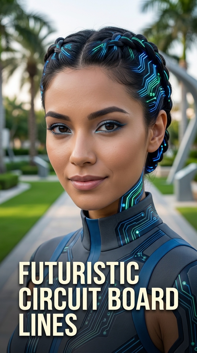 Futuristic Circuit Board Lines
