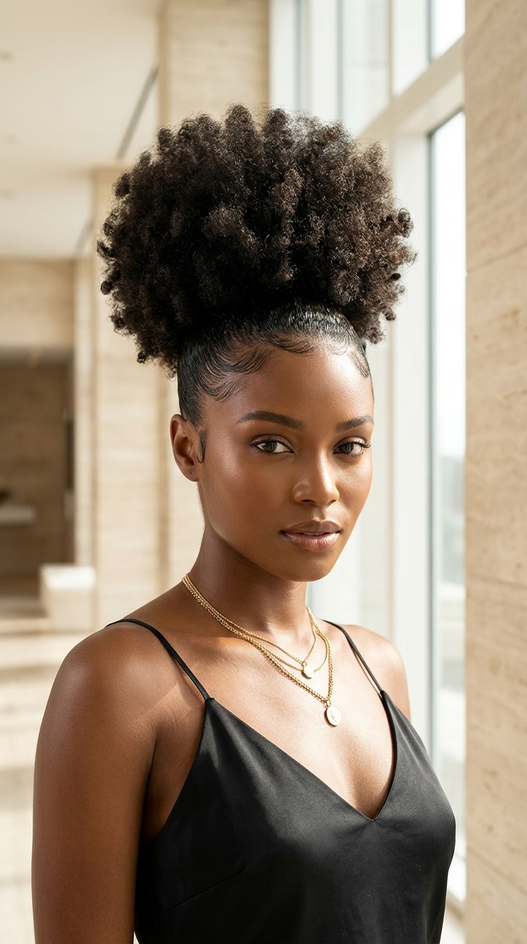 Gel Up Afro Puff Style