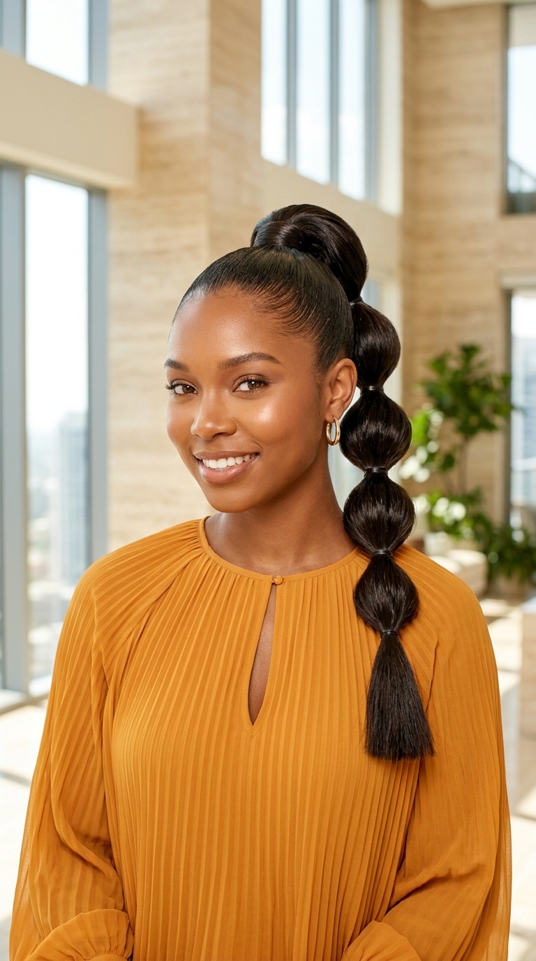Gel Up Bubble Ponytail Style