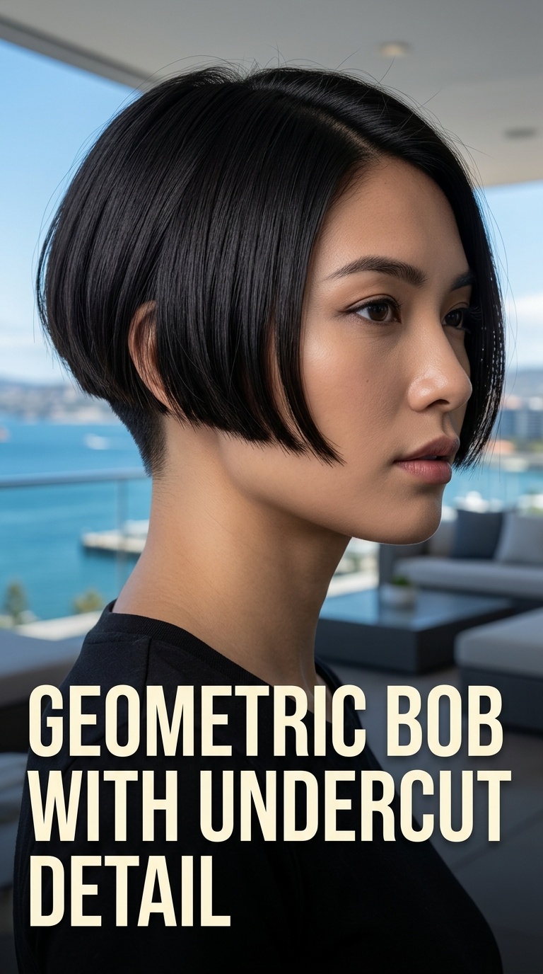 Geometric Bob with Undercut Detail