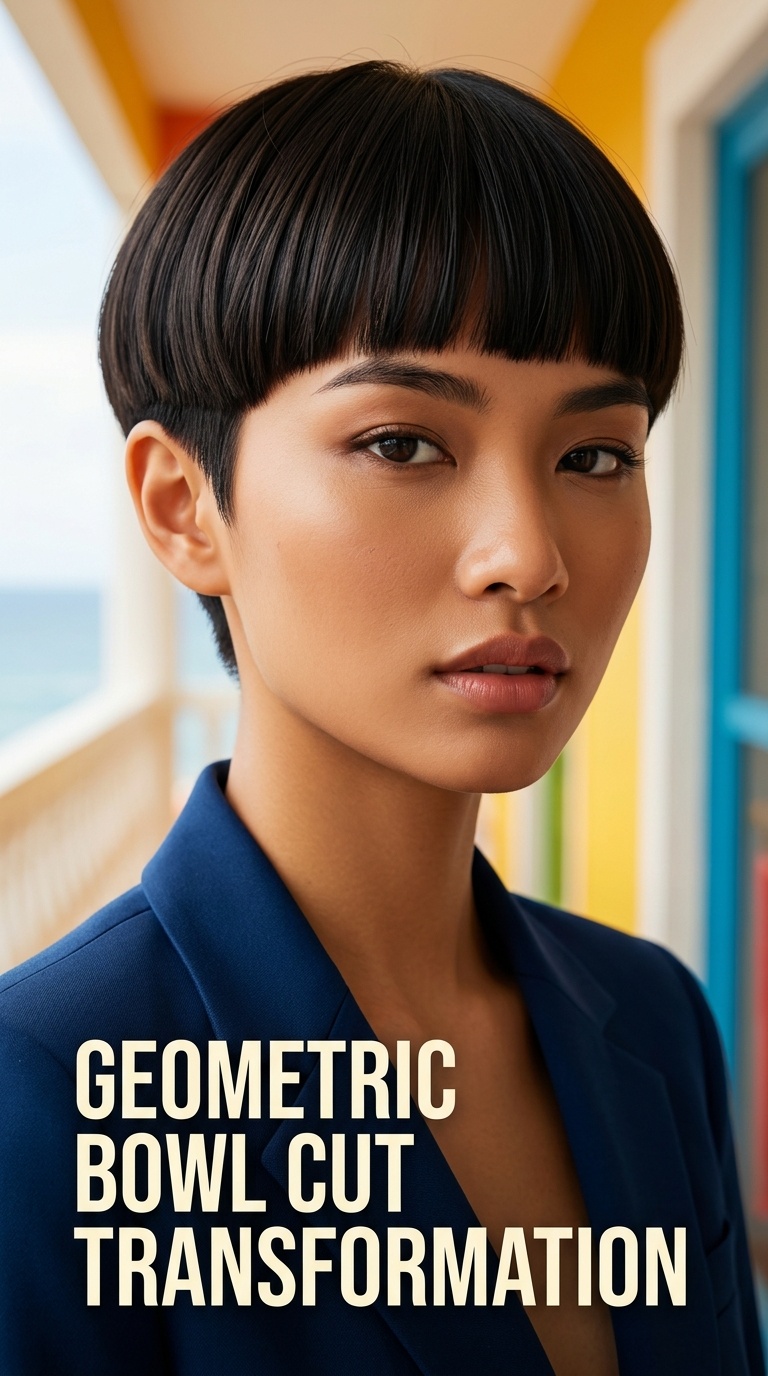 Geometric Bowl Cut Transformation