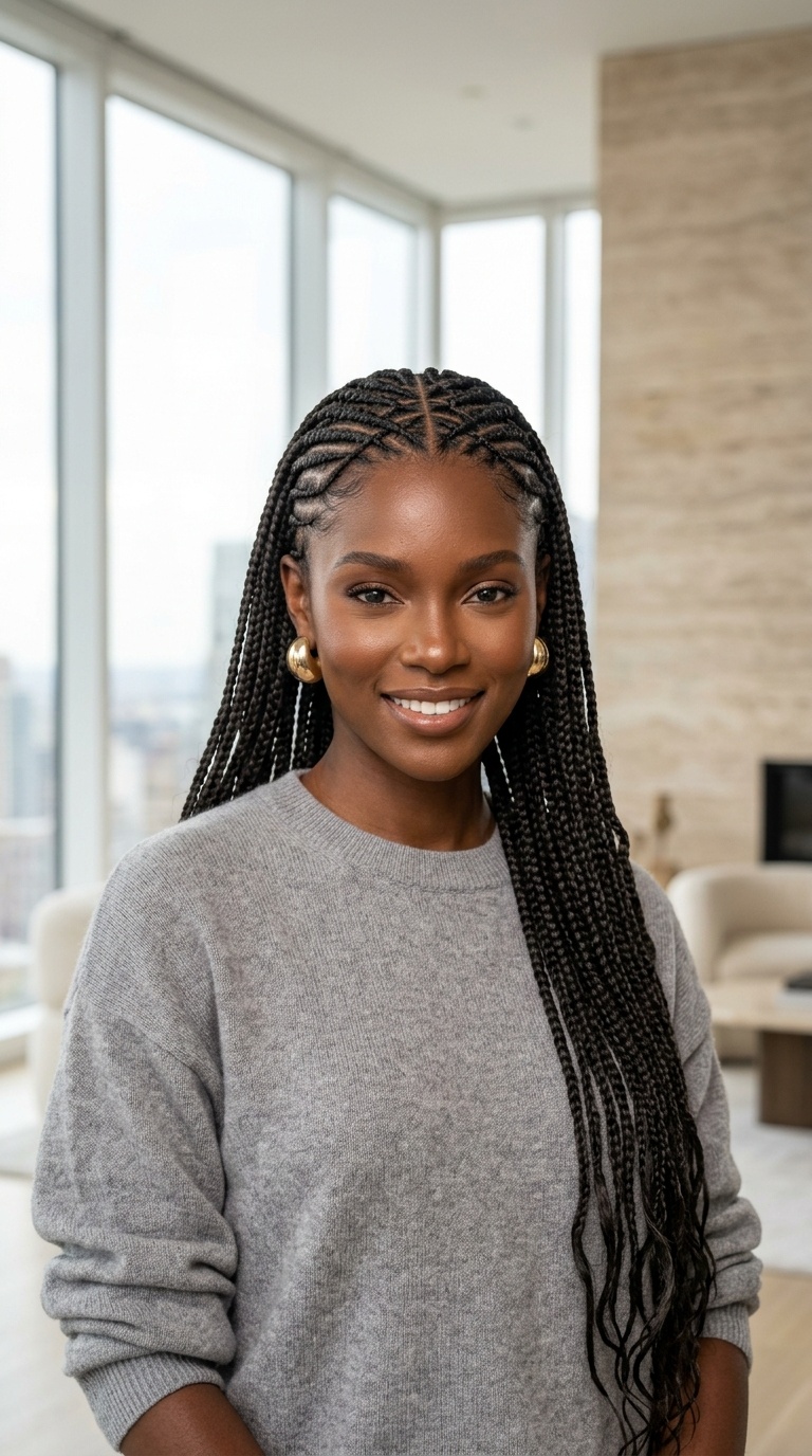 Geometric Parting Freehand Braids