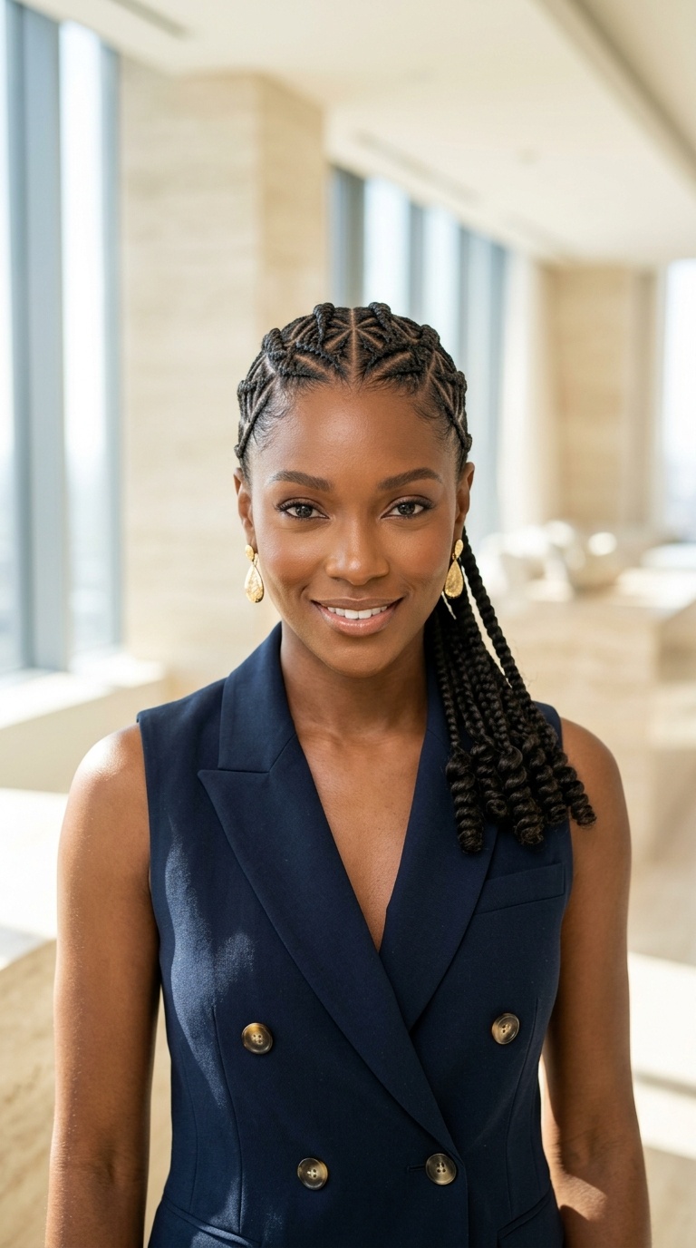Geometric Pattern Cornrow Braids