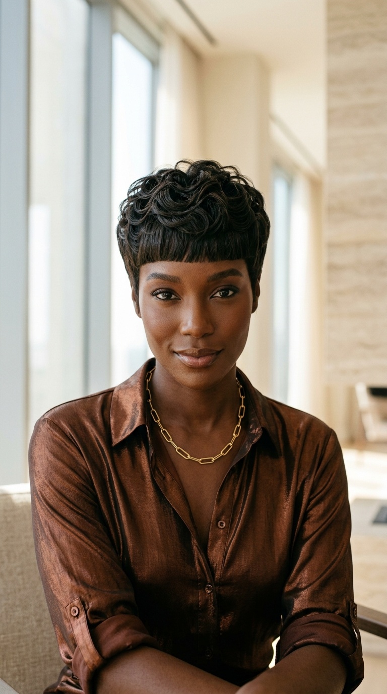 Geometric Short Haircut For Women