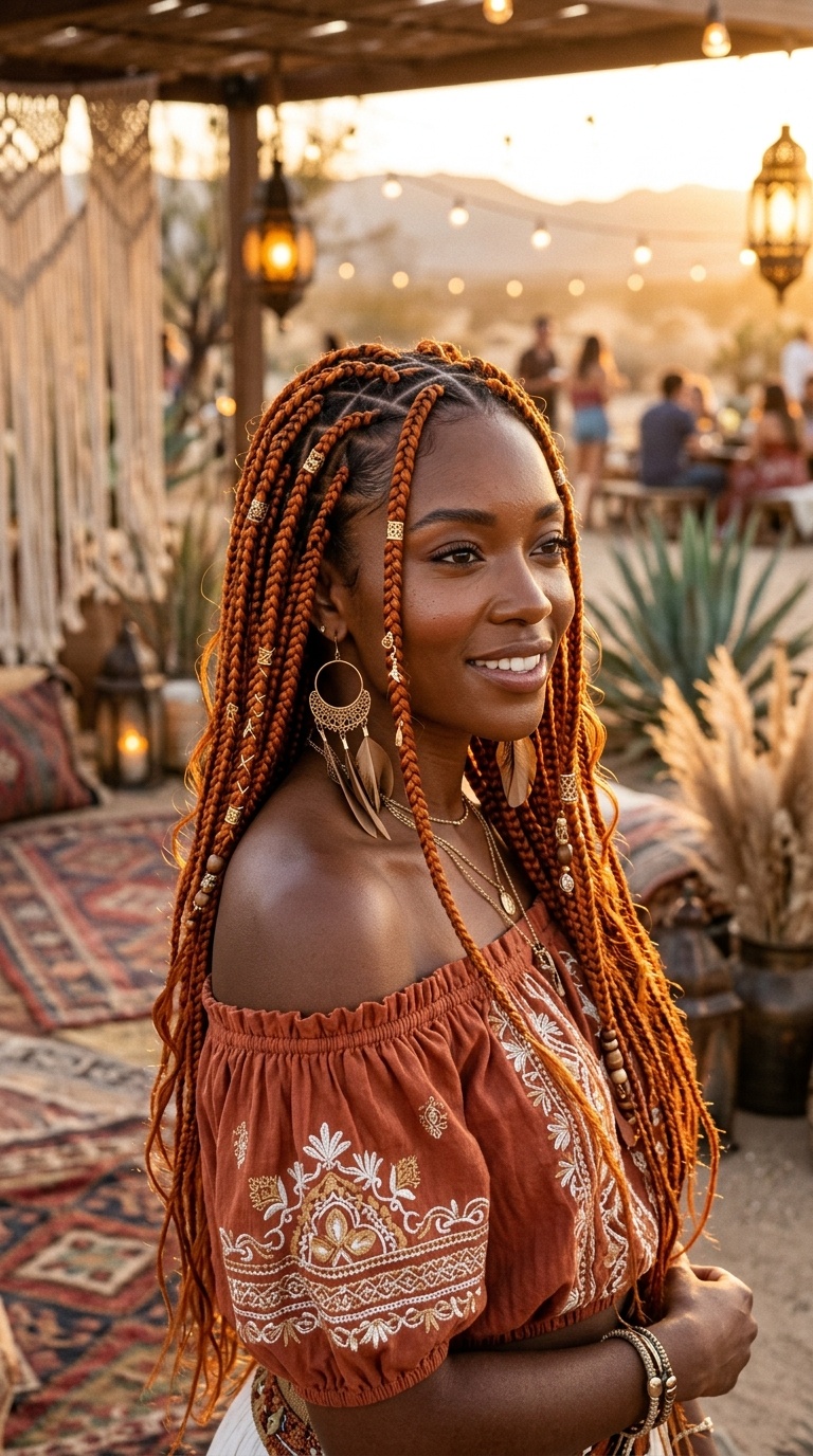 Ginger Boho Braids Black Women