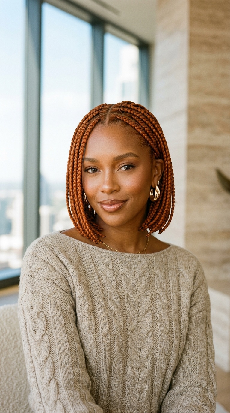 Ginger Braided Bob Black Women