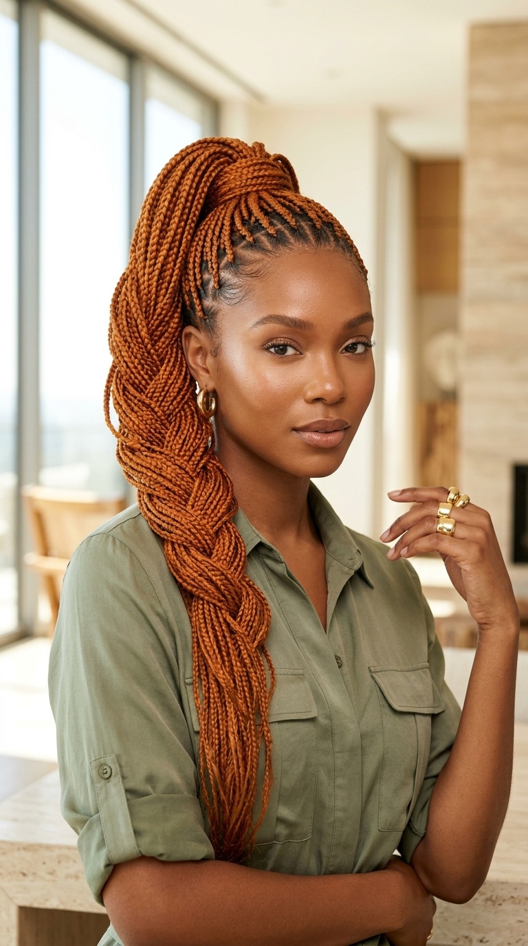 Ginger Braided Ponytail Styles