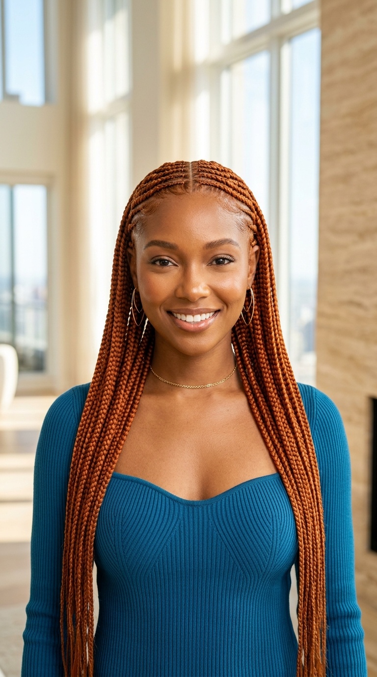 Ginger Knotless Braids Styles