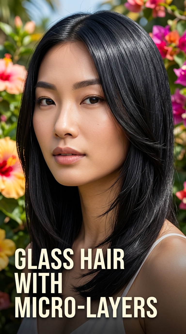 Glass Hair with Micro-Layers