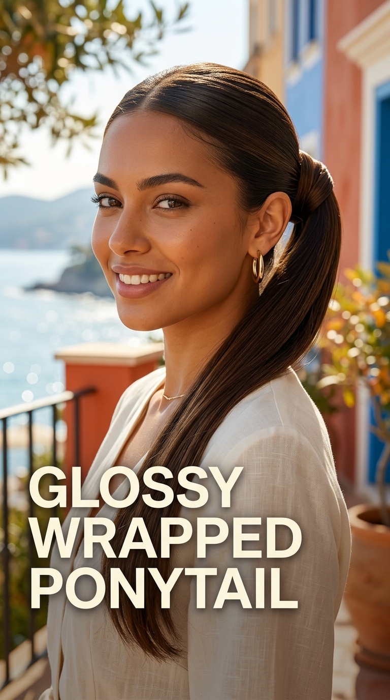 Glossy Wrapped Ponytail