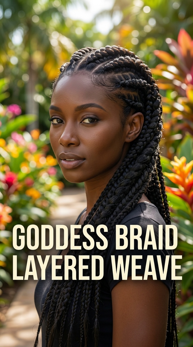Goddess Braid Layered Weave