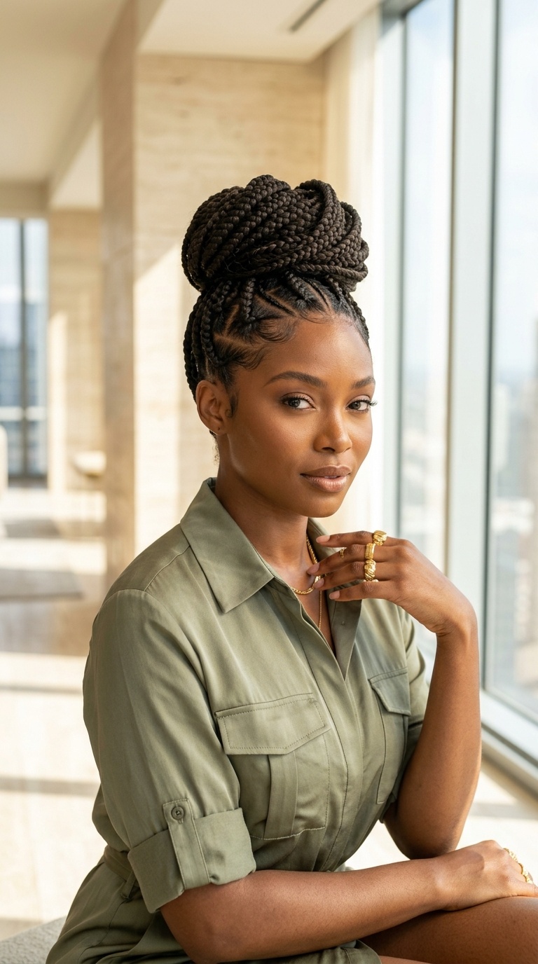 Goddess Braid Updo For Black Women