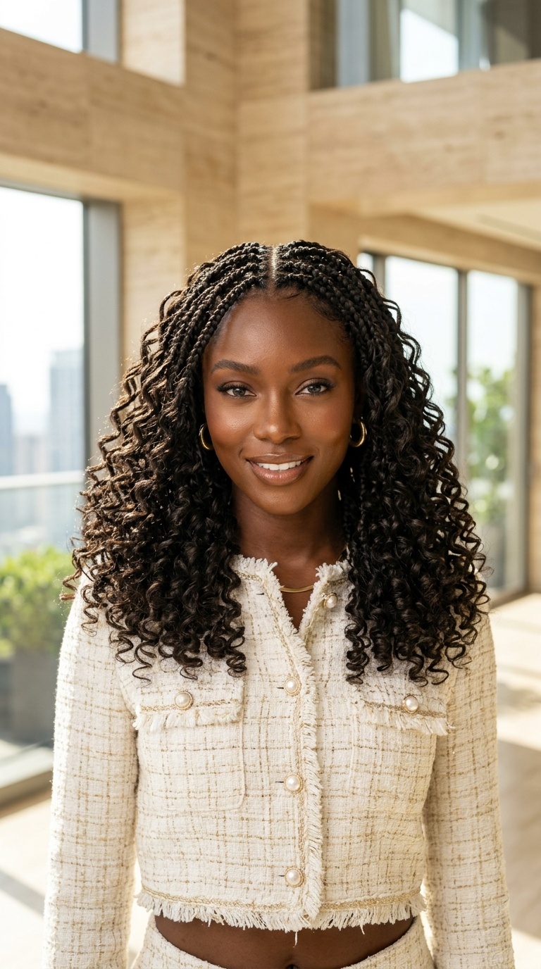 Goddess French Curl Braids Black Women