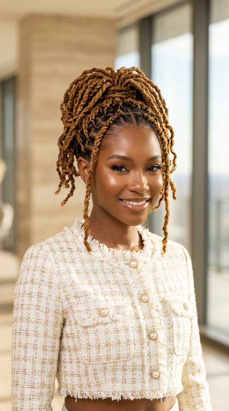 Golden Brown Locs Black Women