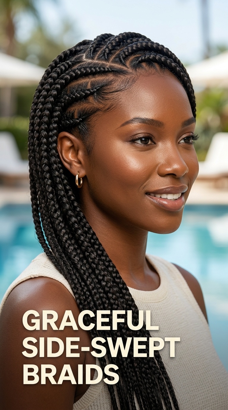 Graceful Side-Swept Braids