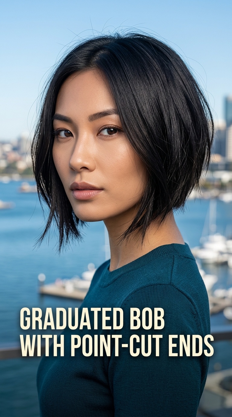 Graduated Bob with Point-Cut Ends