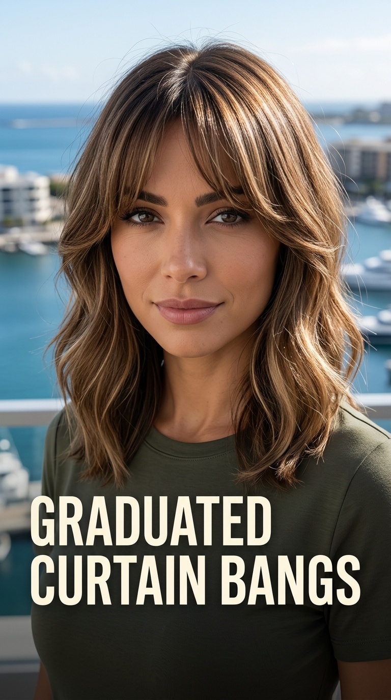 Graduated Curtain Bangs