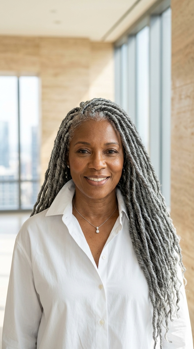 Gray Faux Locs For Women