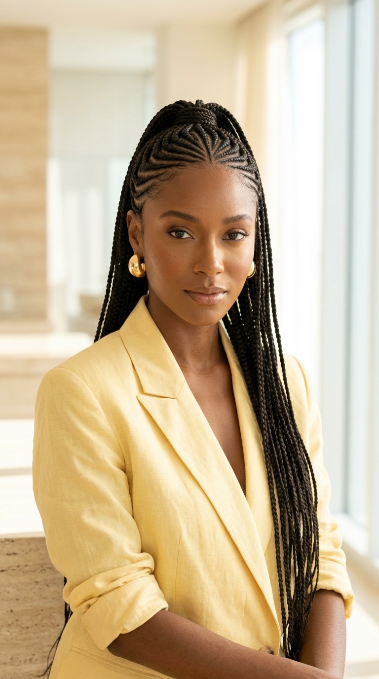 Half Up Cornrow Braids Black Women