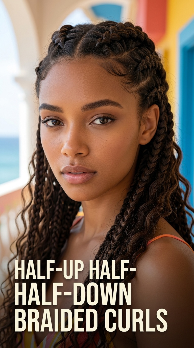 Half-Up Half-Down Braided Curls