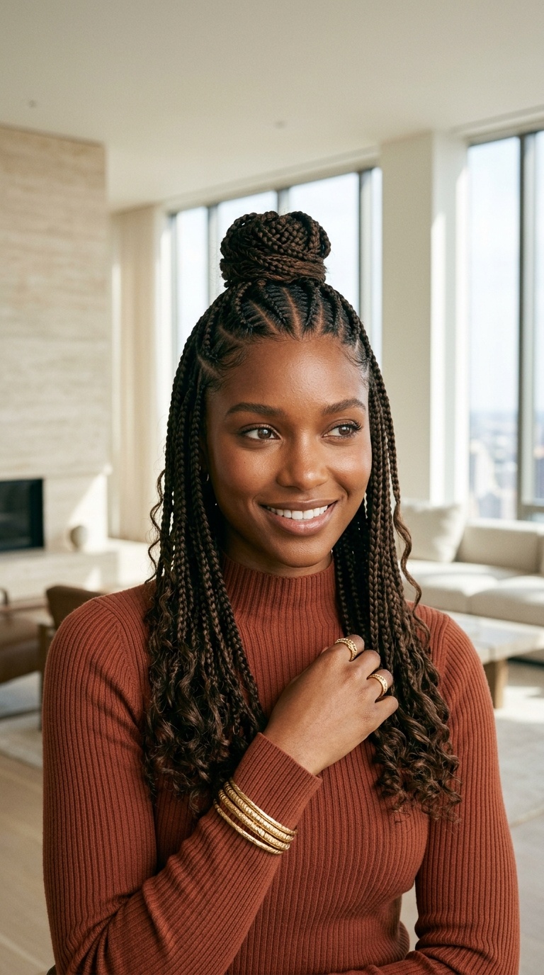 Half Up Half Down Braids Styles
