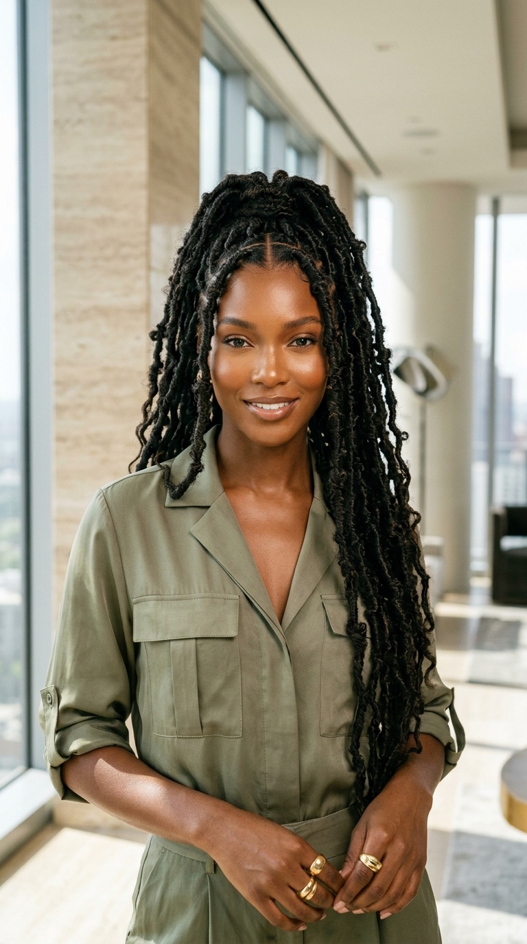 Half Up Half Down Butterfly Locs