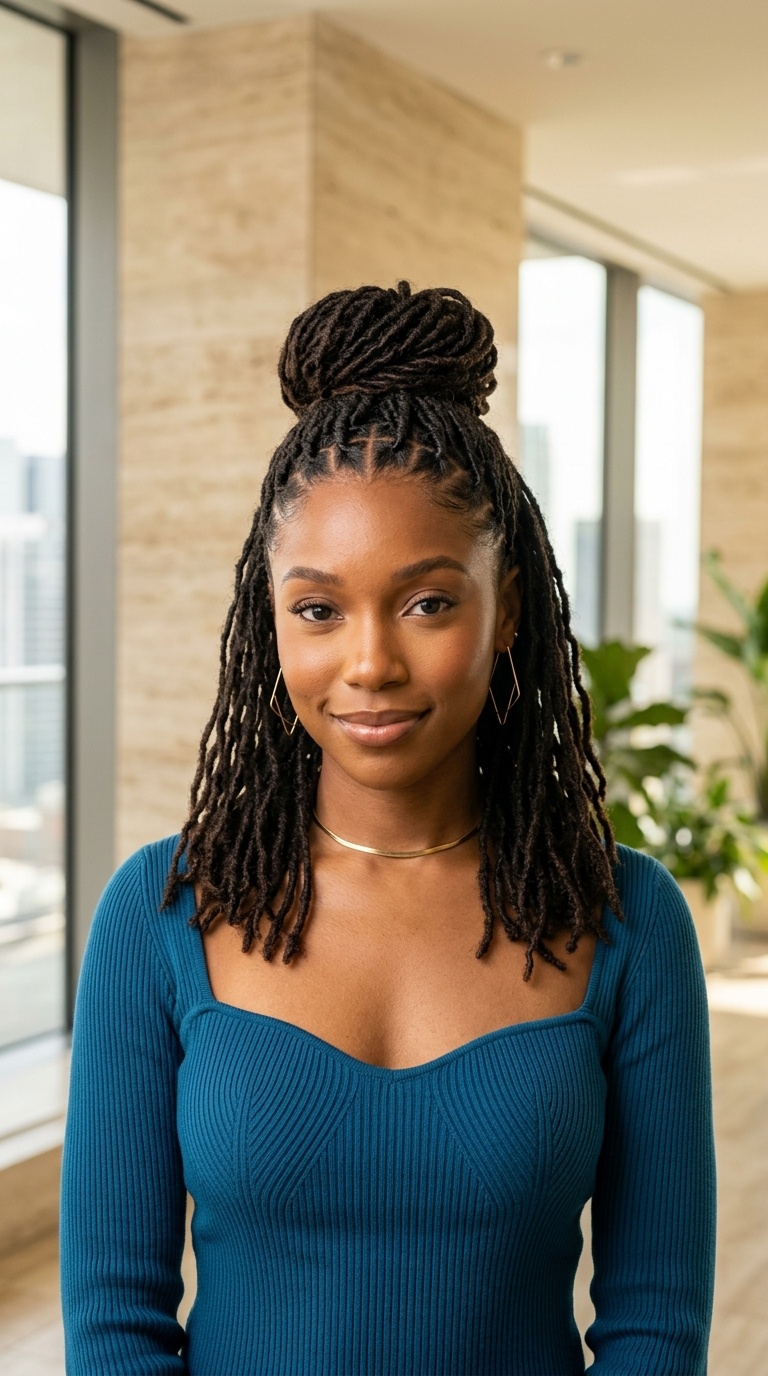 Half Up Half Down Locs