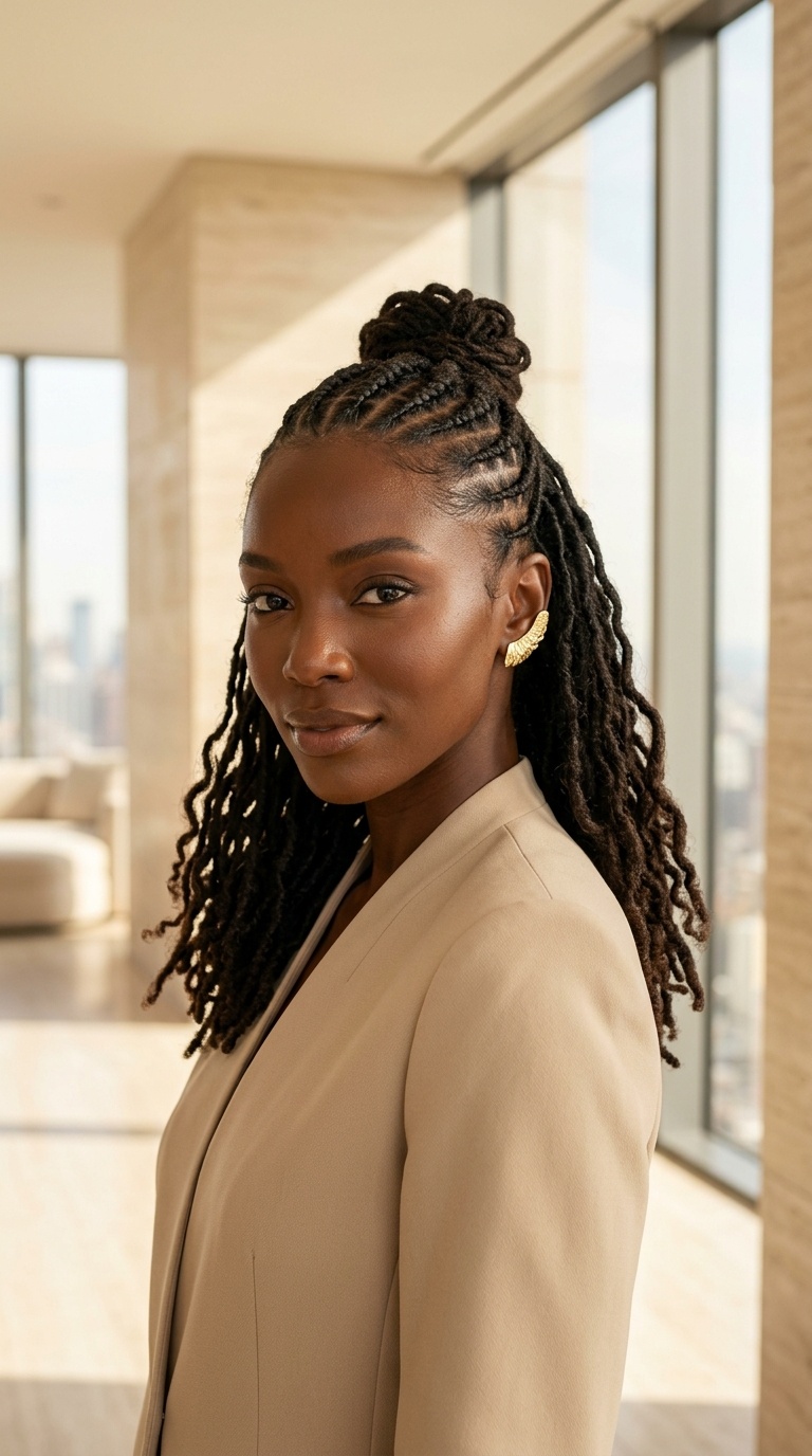 Half Up Half Down Locs