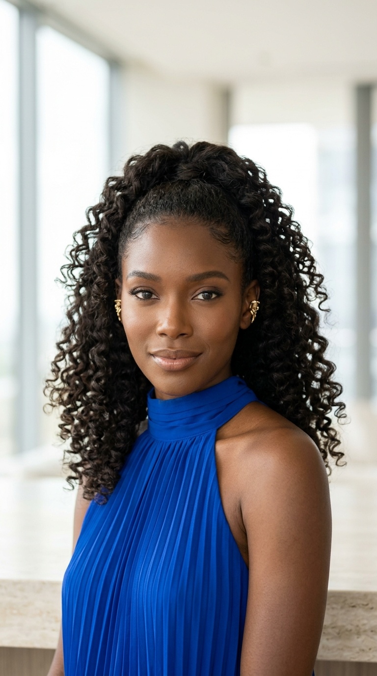 Half Up Half Down Wand Curls