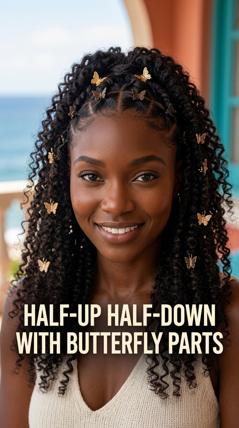 Half-Up Half-Down with Butterfly Parts