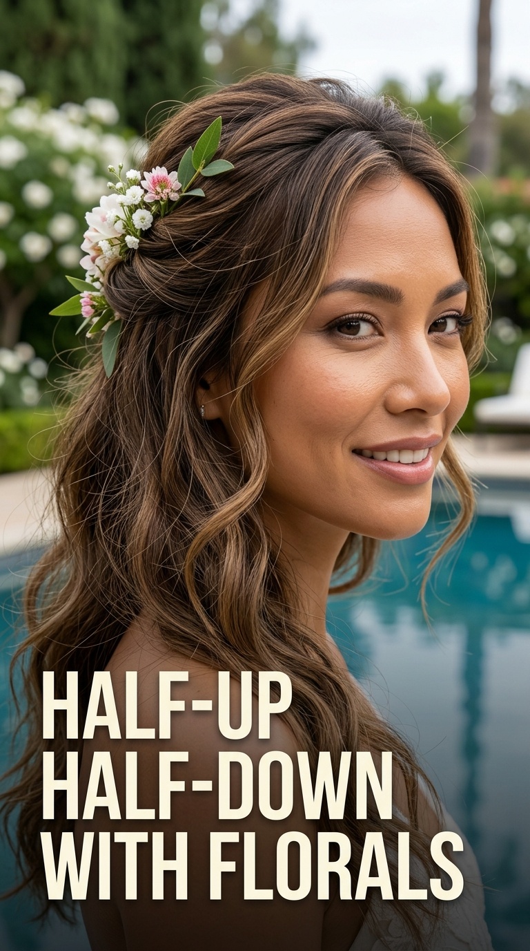 Half-Up Half-Down with Florals
