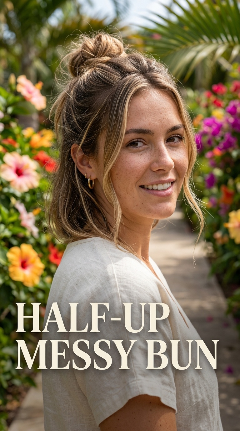 Half-Up Messy Bun