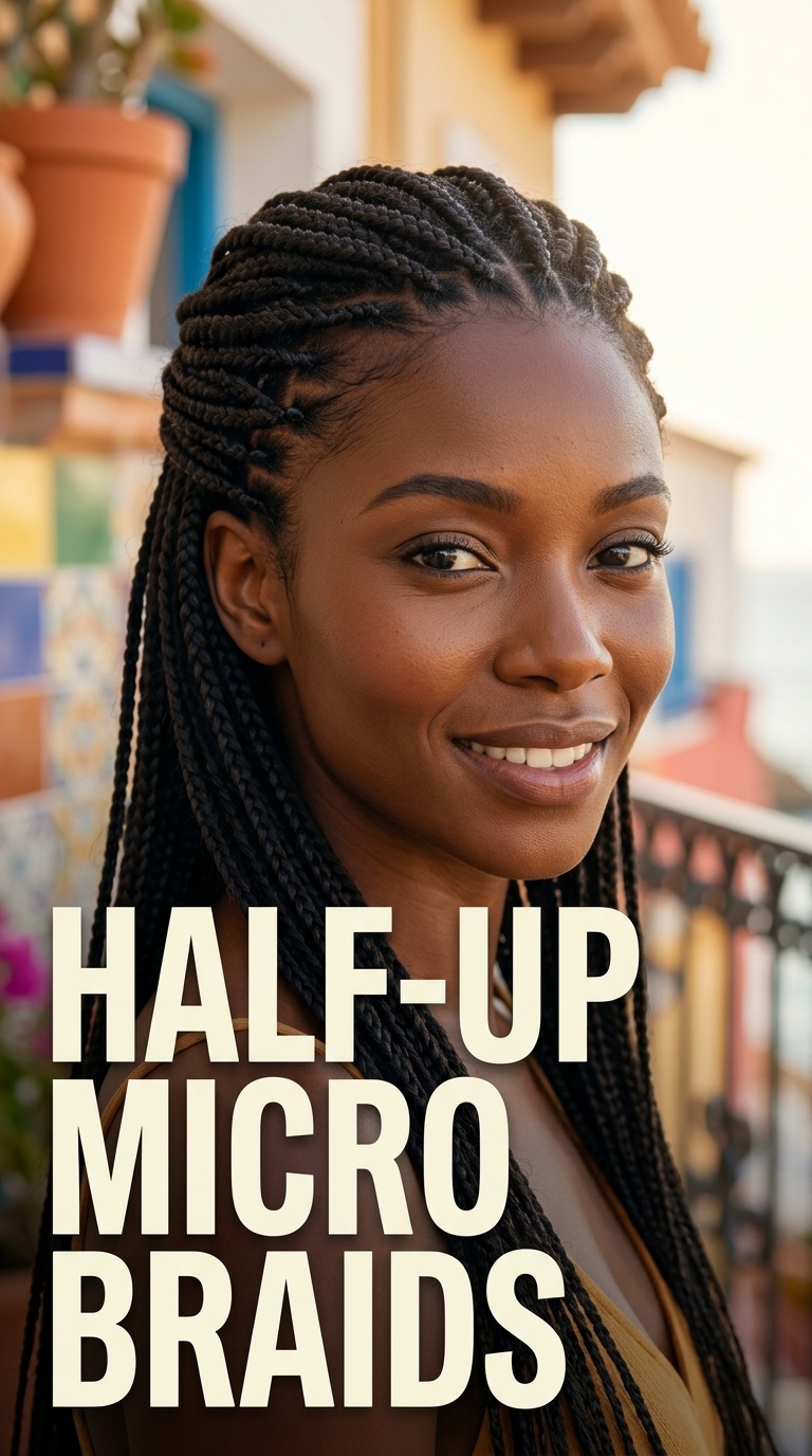 Half-Up Micro Braids