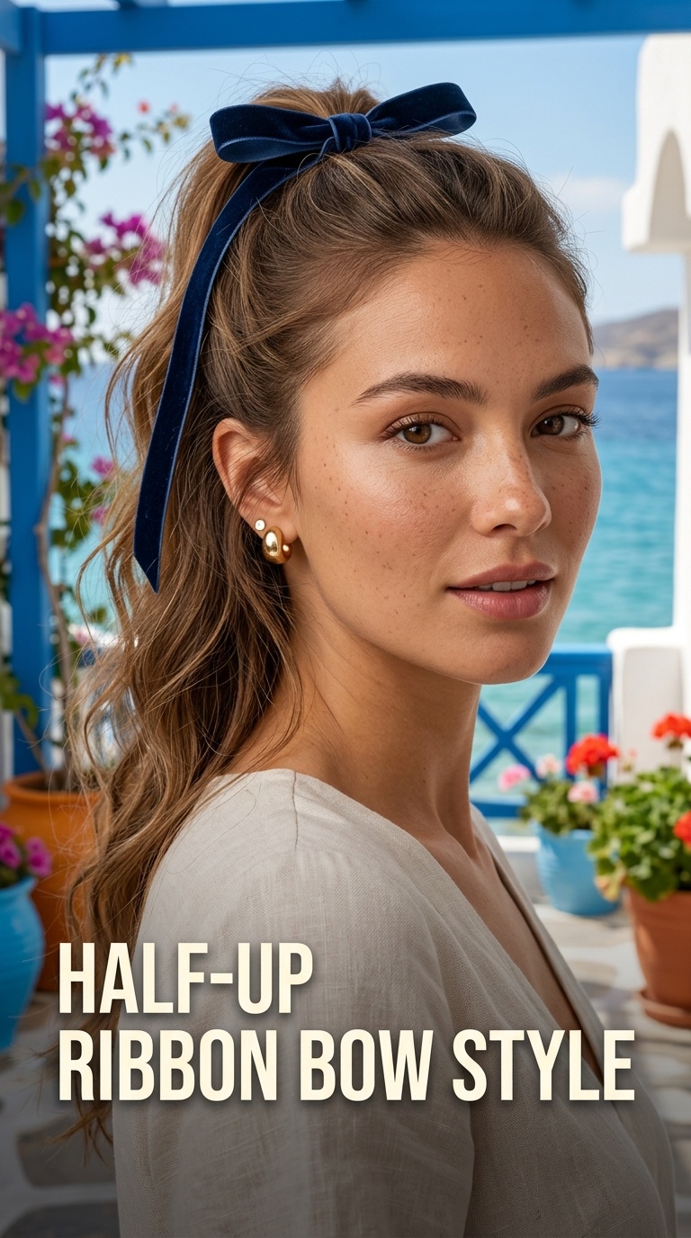 Half-Up Ribbon Bow Style