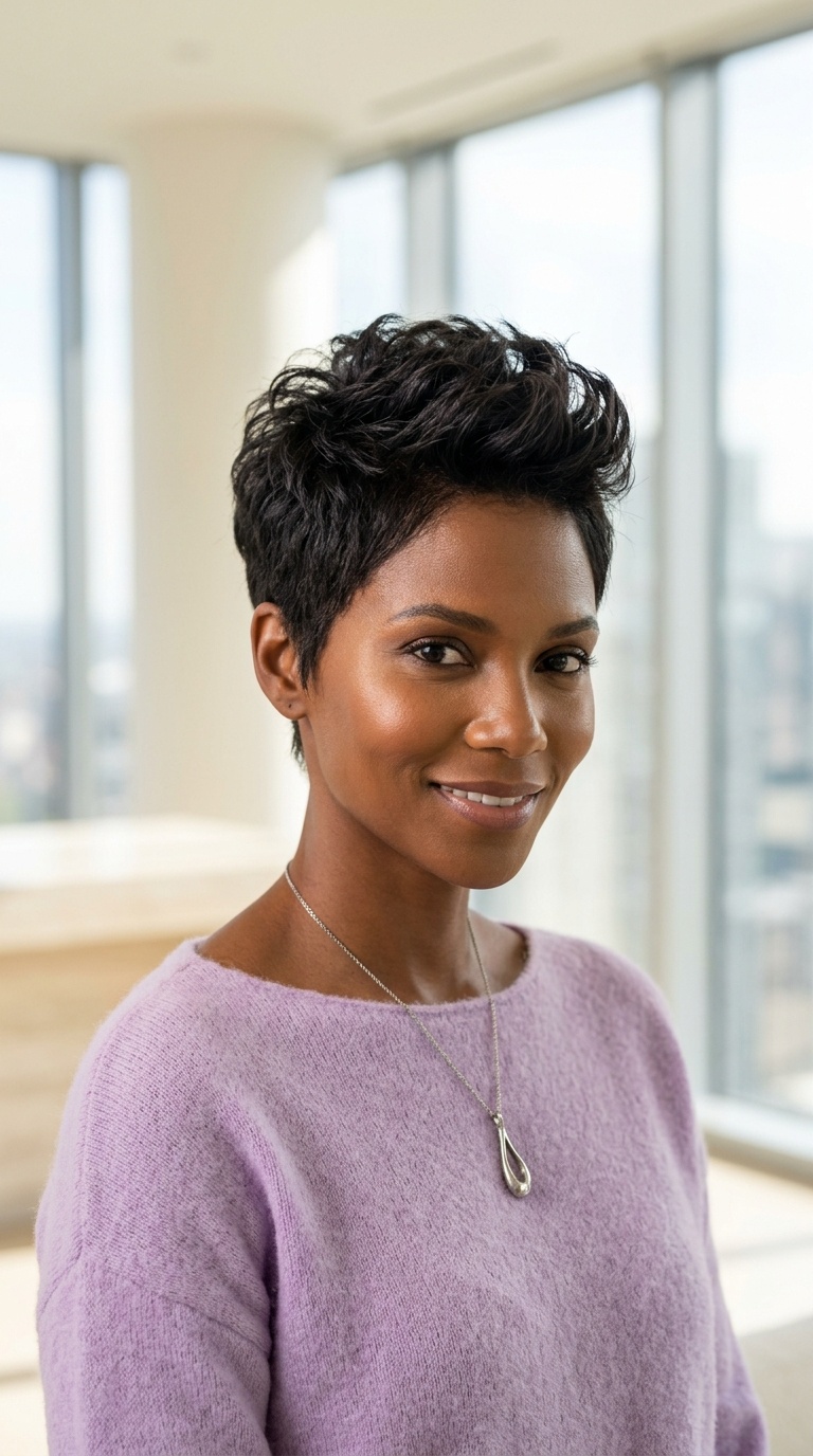 Halle Berry Pixie Cut For Black Women