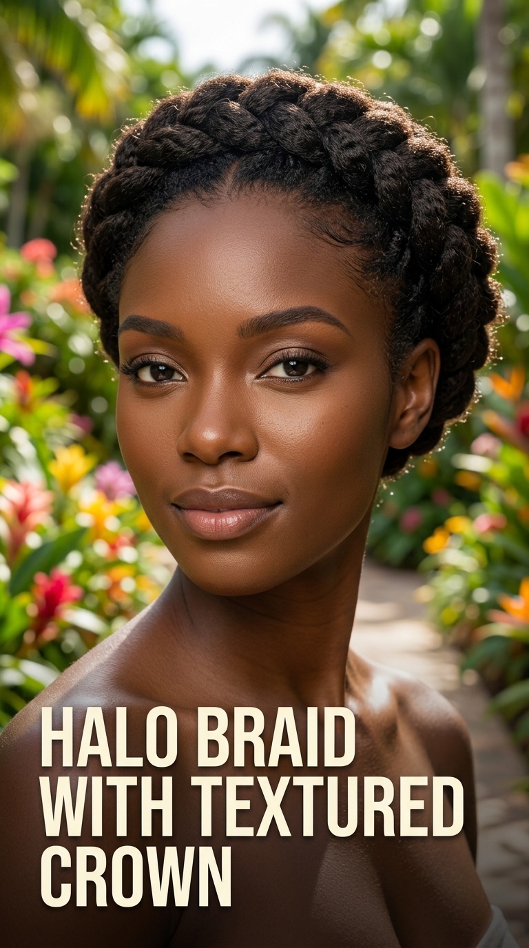 Halo Braid with Textured Crown