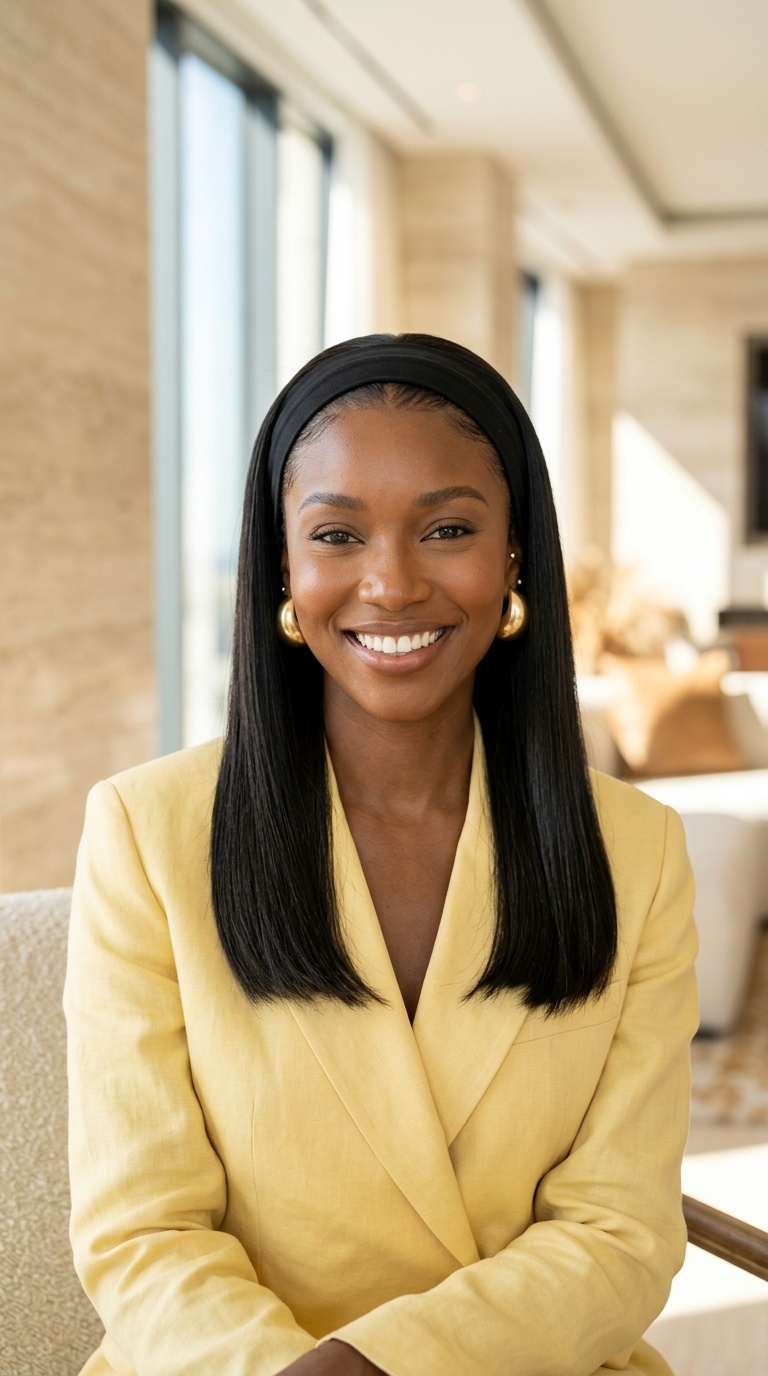Headband Straight Wig Daily Style