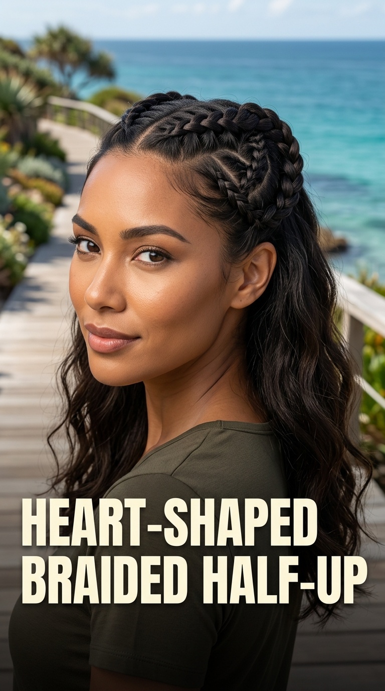 Heart-Shaped Braided Half-Up