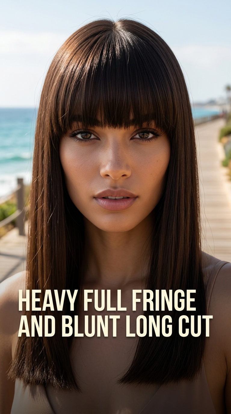 Heavy Full Fringe and Blunt Long Cut