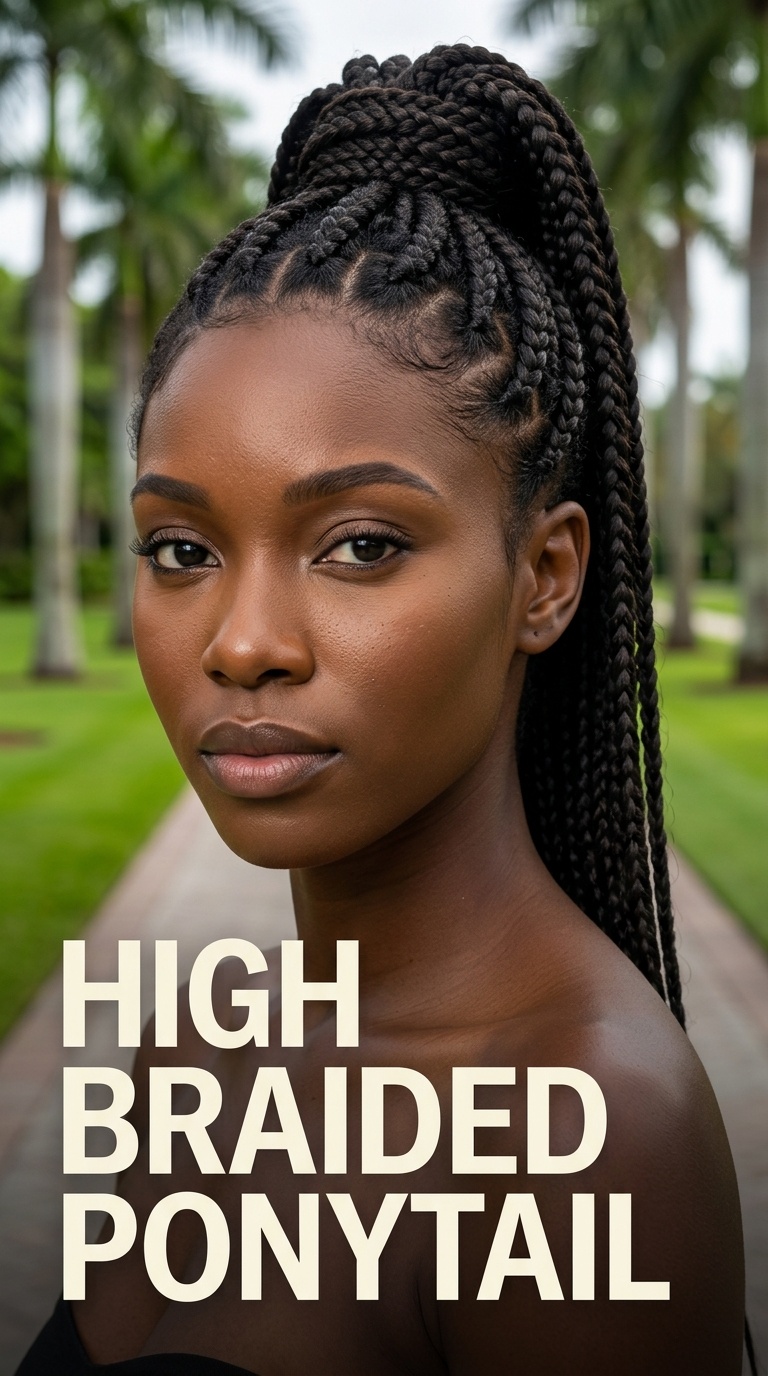 High Braided Ponytail