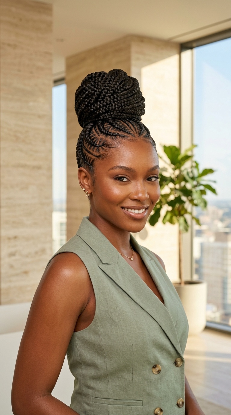 High Bun Cornrow Designs