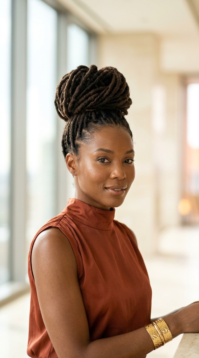 High Bun Dreadlock Styles